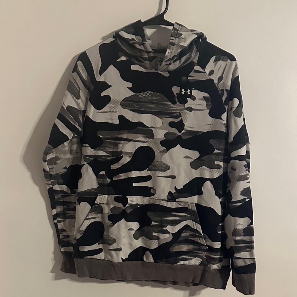 Under Armour Youth Camo Hoodie - Black, Gray, and White